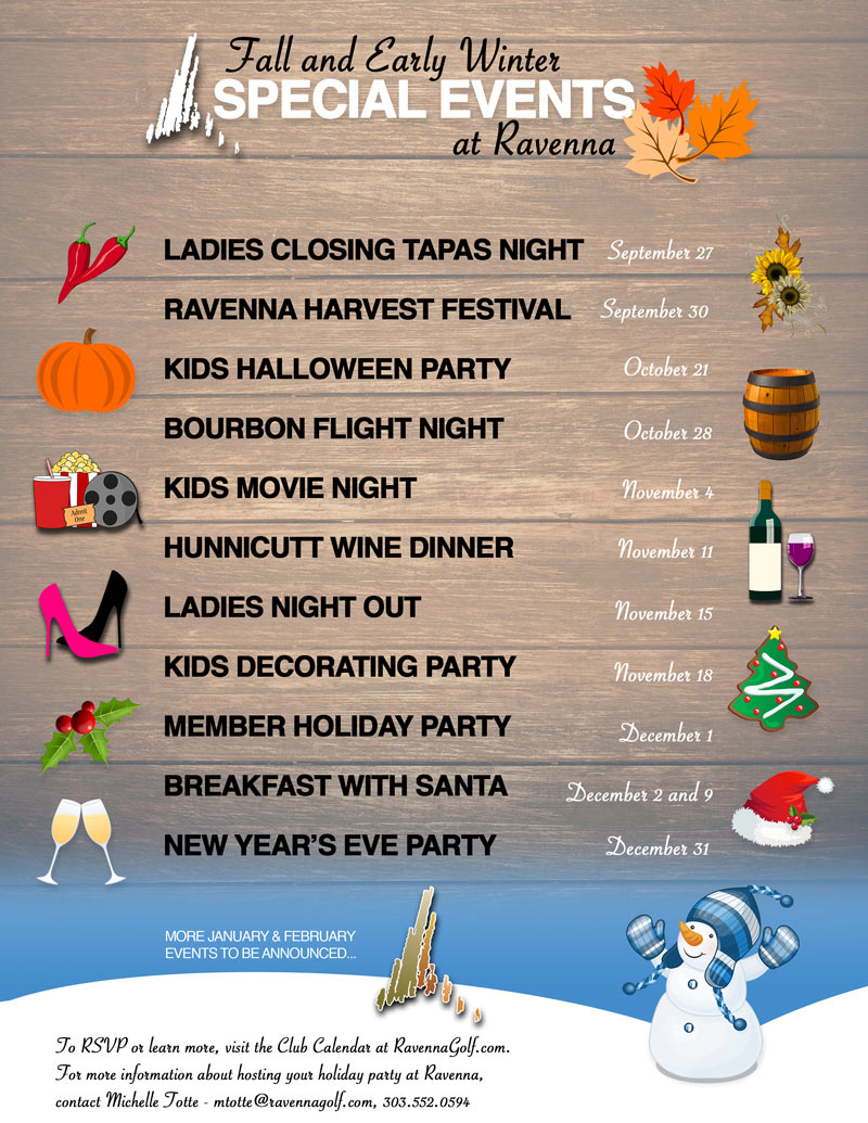 Fall and Winter events at Ravenna